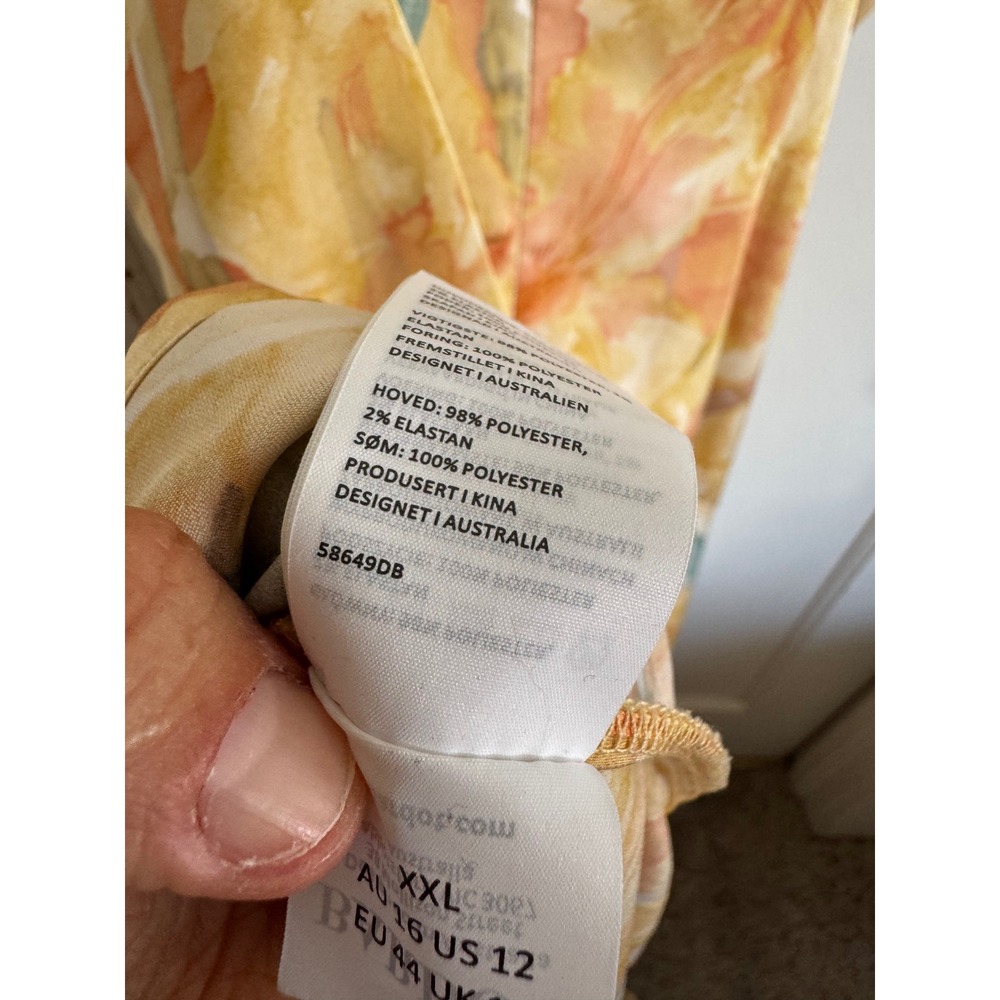 Bardot Kalani floral print satin high low midi dress size US 12 - Picture 9 of 12
